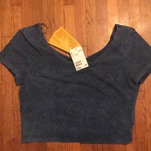 H&M denim  colored crop top